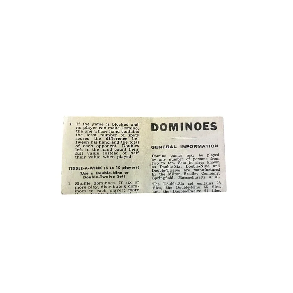 Vintage 1970 Milton Bradley Double Nine Dominoes Set 55 Pieces USA Used